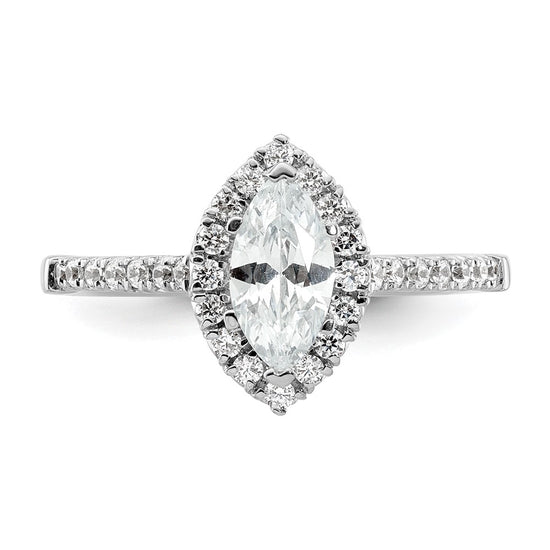 Marquise Halo Diamond Semi-mount Engagement Rings