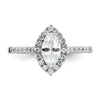 Marquise Halo Diamond Semi-mount Engagement Rings