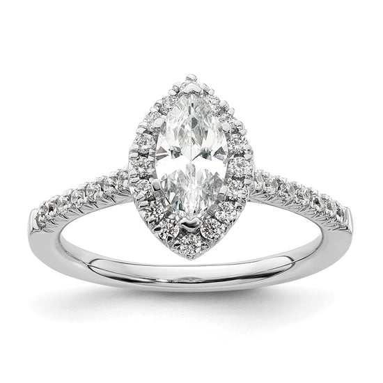 Marquise Halo Diamond Semi-mount Engagement Rings