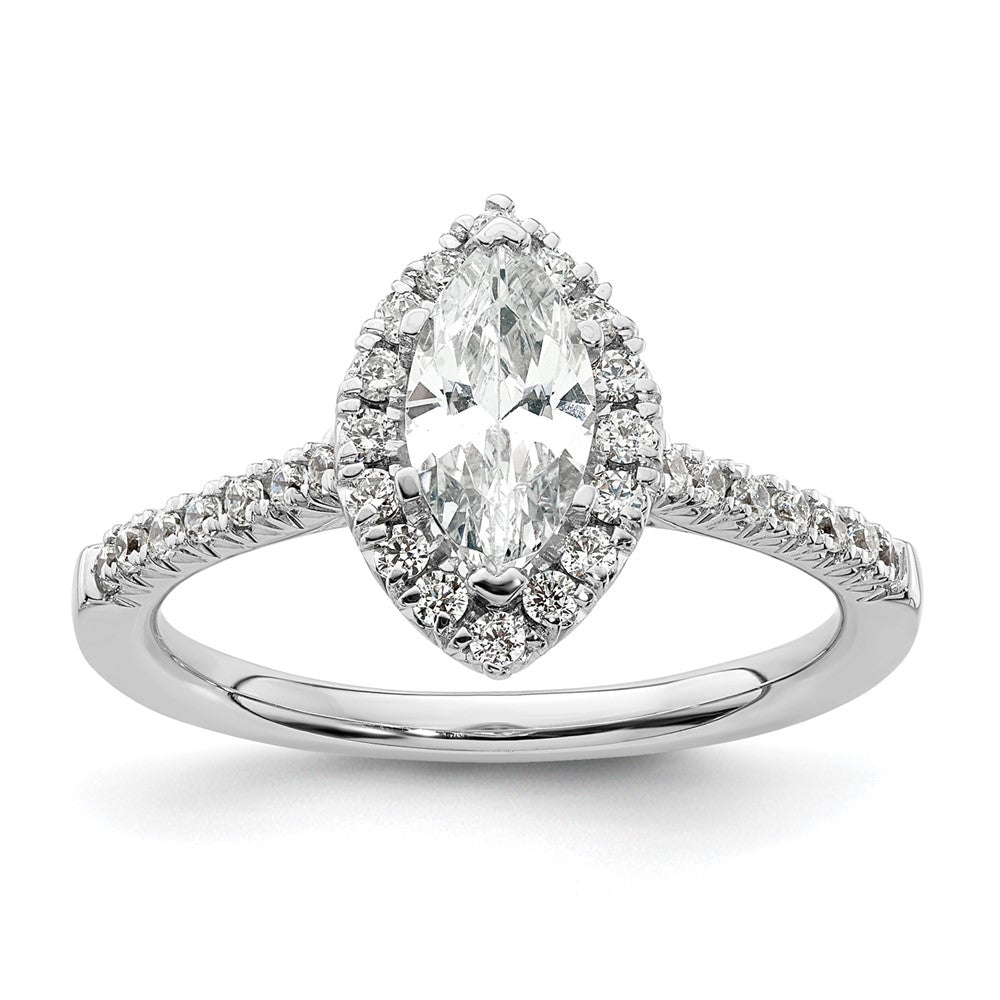 Marquise Halo Diamond Semi-mount Engagement Rings