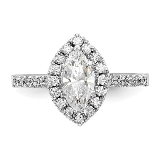 Marquise Halo Diamond Semi-mount Engagement Rings