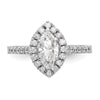 Marquise Halo Diamond Semi-mount Engagement Rings