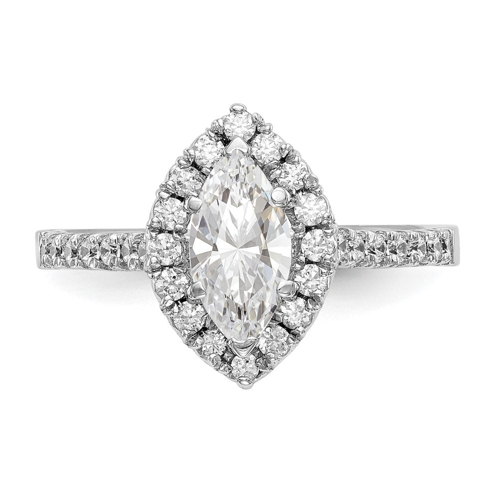 Marquise Halo Diamond Semi-mount Engagement Rings