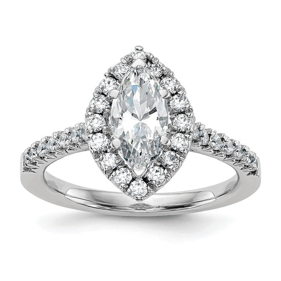 Marquise Halo Diamond Semi-mount Engagement Rings