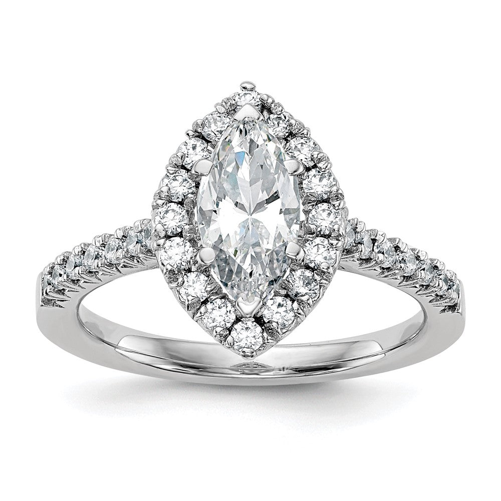Marquise Halo Diamond Semi-mount Engagement Rings