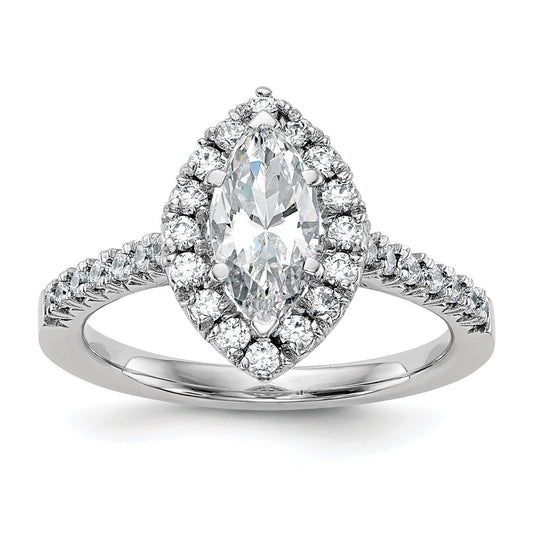 Marquise Halo Diamond Semi-mount Engagement Rings