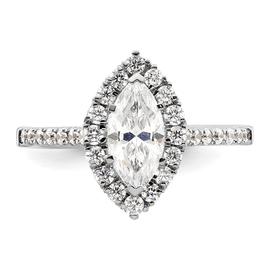 Marquise Halo Diamond Semi-mount Engagement Rings