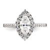 Marquise Halo Diamond Semi-mount Engagement Rings
