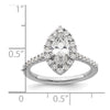 Marquise Halo Diamond Semi-mount Engagement Rings