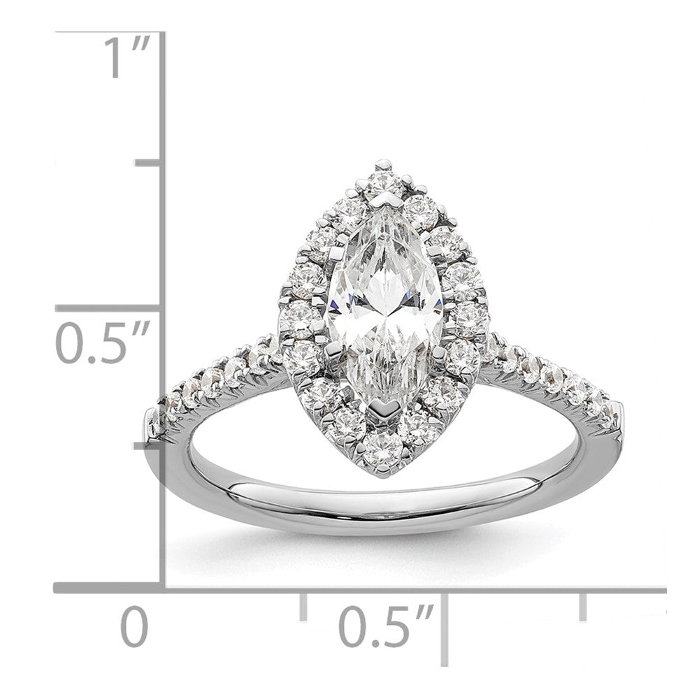 Marquise Halo Diamond Semi-mount Engagement Rings