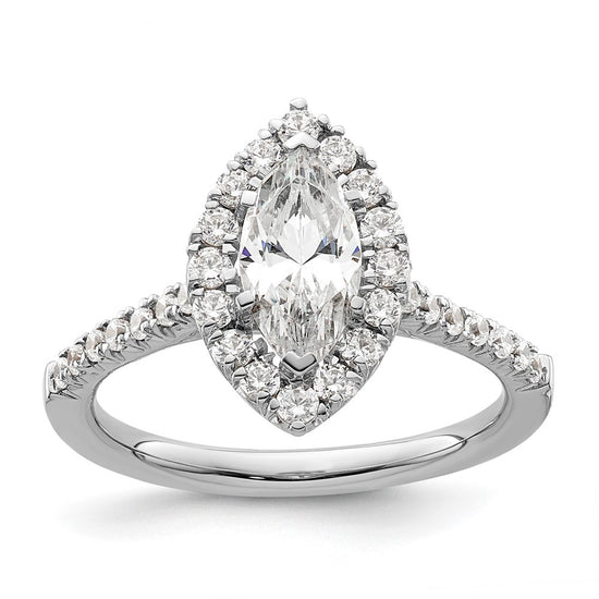 Marquise Halo Diamond Semi-mount Engagement Rings