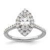 Marquise Halo Diamond Semi-mount Engagement Rings