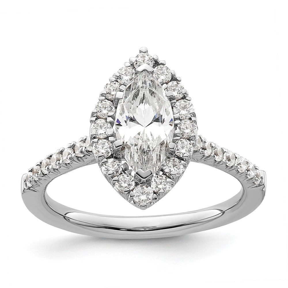 Marquise Halo Diamond Semi-mount Engagement Rings