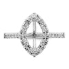 Marquise Halo Diamond Semi-mount Engagement Rings
