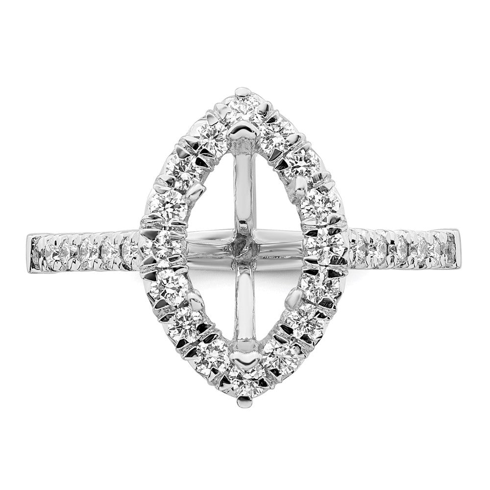 Marquise Halo Diamond Semi-mount Engagement Rings