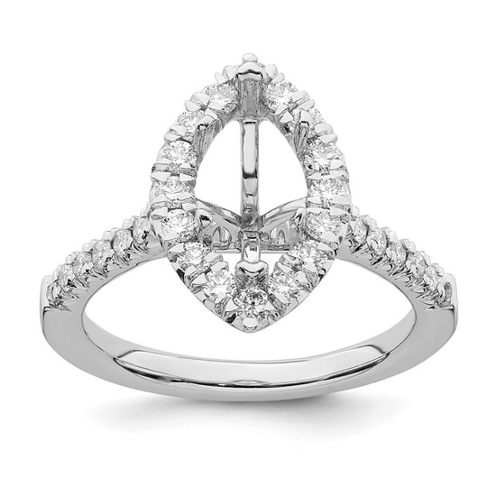 Marquise Halo Diamond Semi-mount Engagement Rings