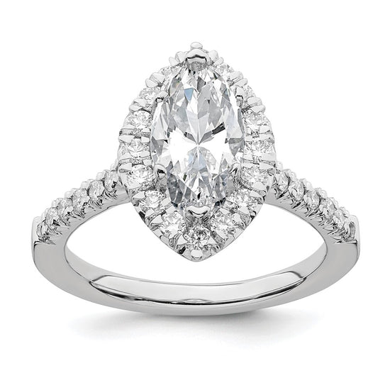 Marquise Halo Diamond Semi-mount Engagement Rings