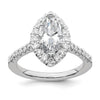 Marquise Halo Diamond Semi-mount Engagement Rings