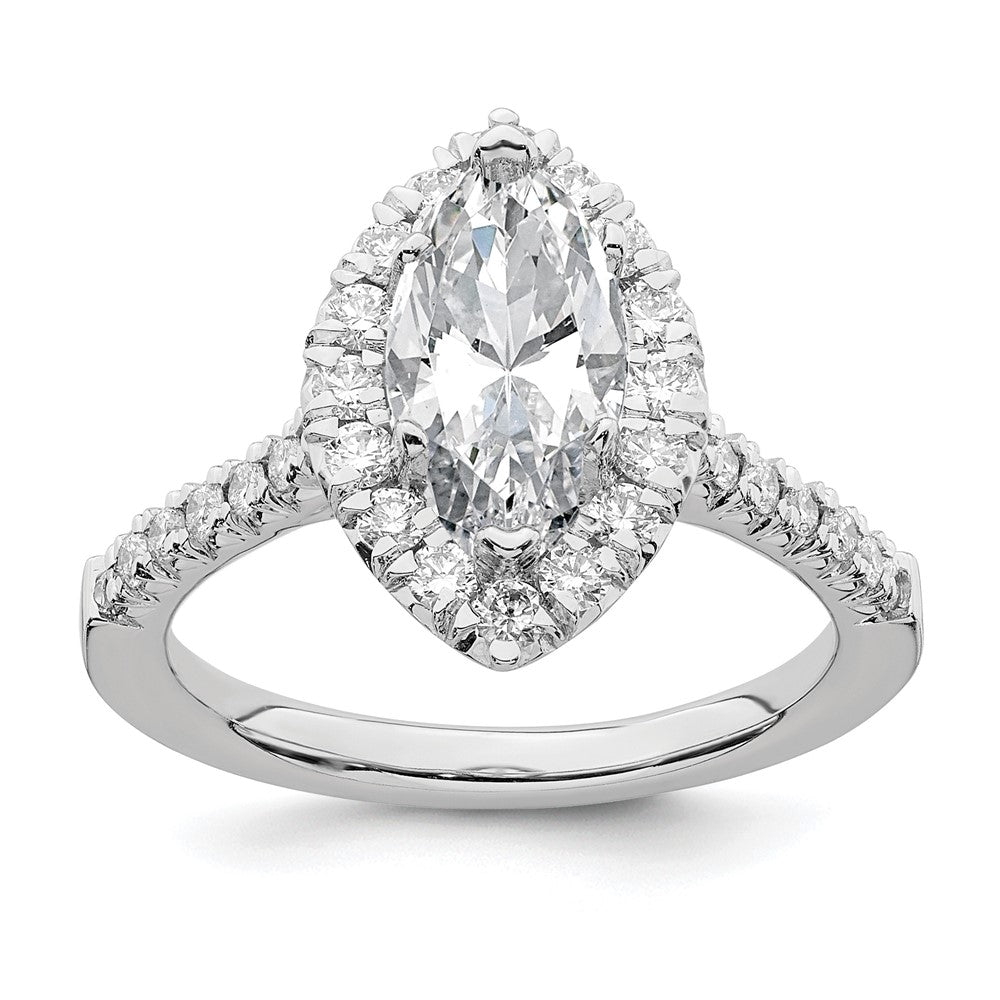 Marquise Halo Diamond Semi-mount Engagement Rings