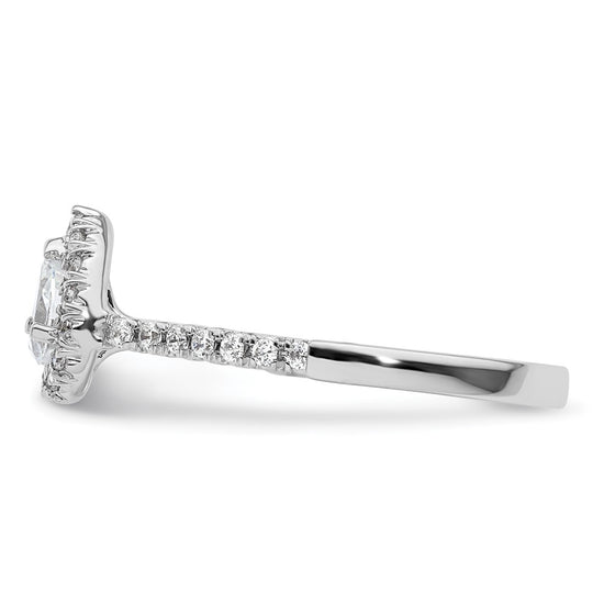 Pear Halo Diamond Semi-mount Engagement Rings