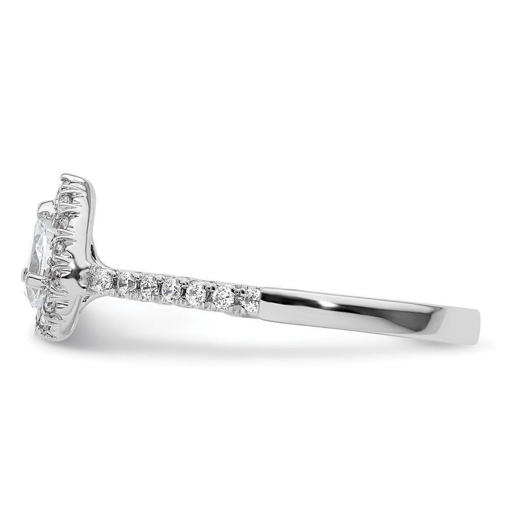 Pear Halo Diamond Semi-mount Engagement Rings