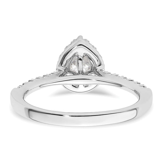 Pear Halo Diamond Semi-mount Engagement Rings