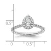 Pear Halo Diamond Semi-mount Engagement Rings