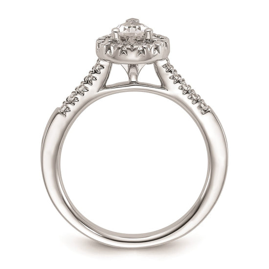 Pear Halo Diamond Semi-mount Engagement Rings