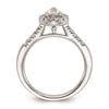 Pear Halo Diamond Semi-mount Engagement Rings