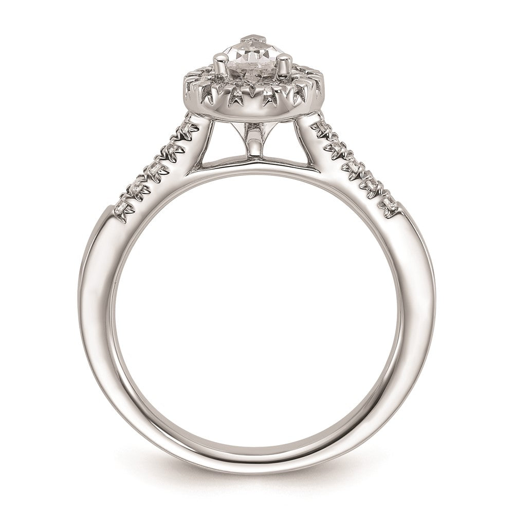 Pear Halo Diamond Semi-mount Engagement Rings