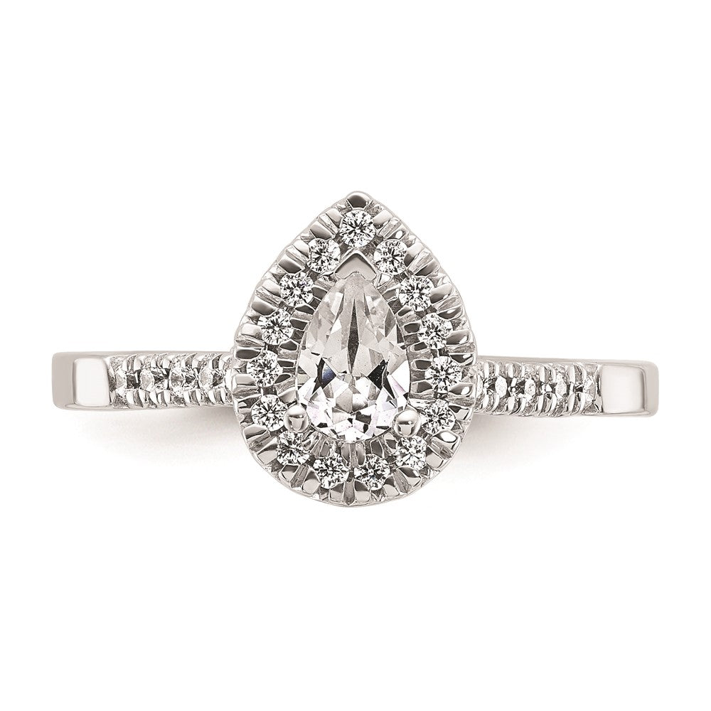 Pear Halo Diamond Semi-mount Engagement Rings