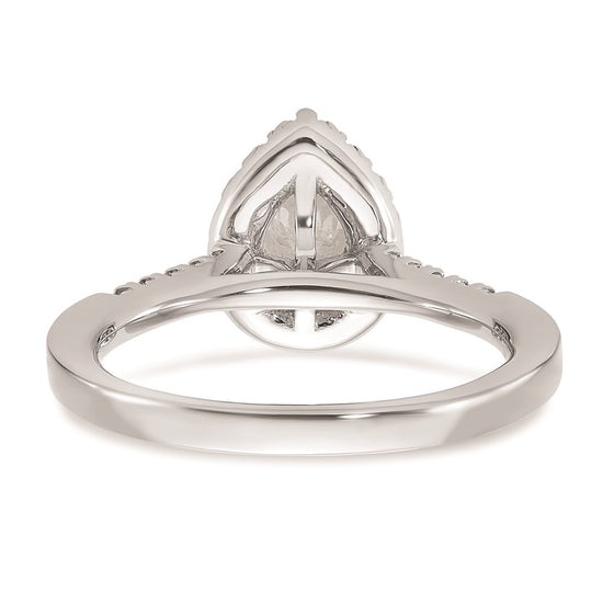 Pear Halo Diamond Semi-mount Engagement Rings