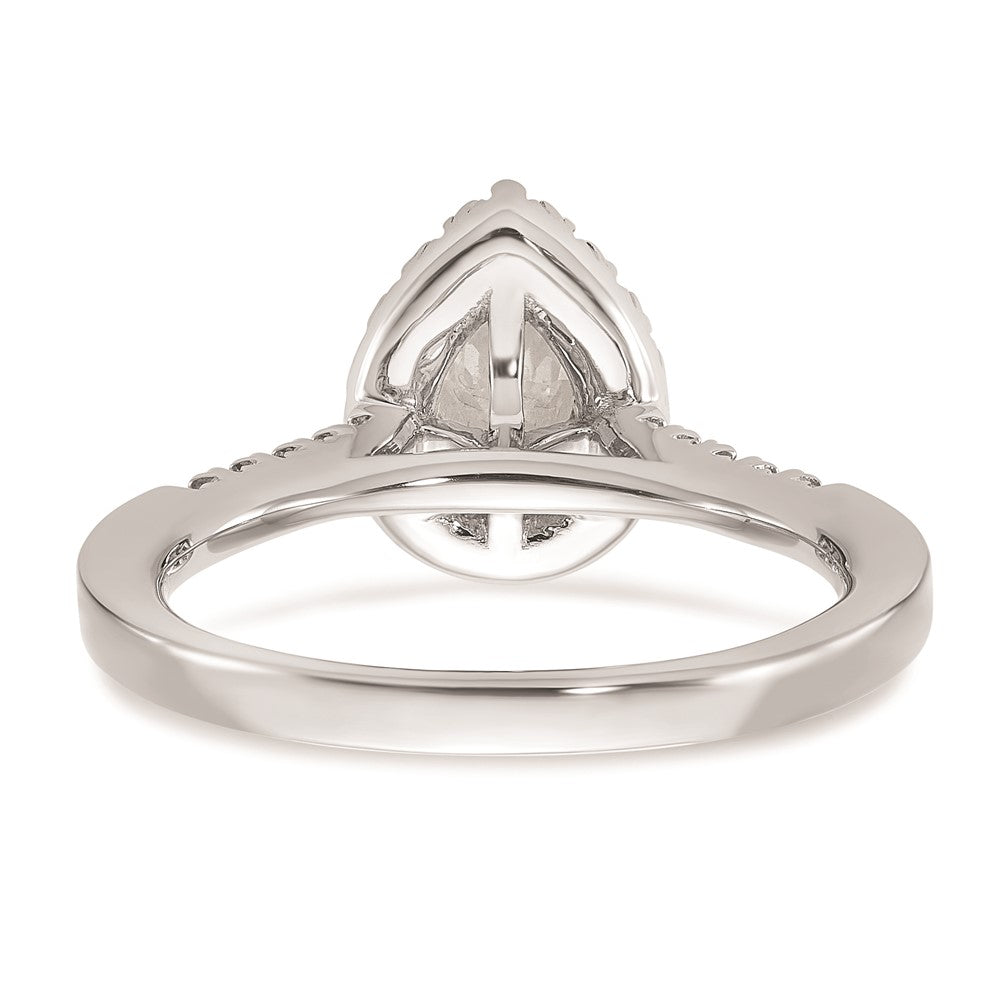 Pear Halo Diamond Semi-mount Engagement Rings