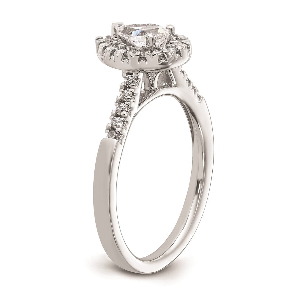 Pear Halo Diamond Semi-mount Engagement Rings