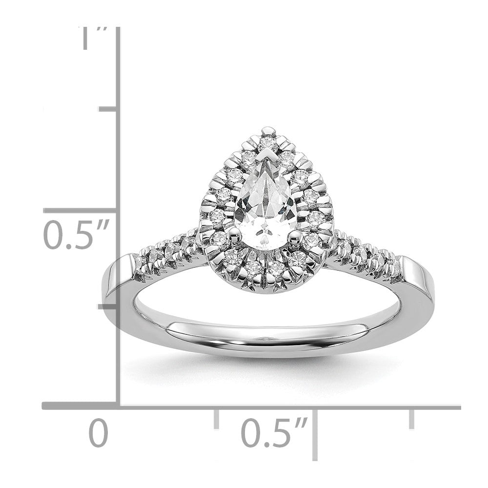 Pear Halo Diamond Semi-mount Engagement Rings