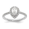 Pear Halo Diamond Semi-mount Engagement Rings