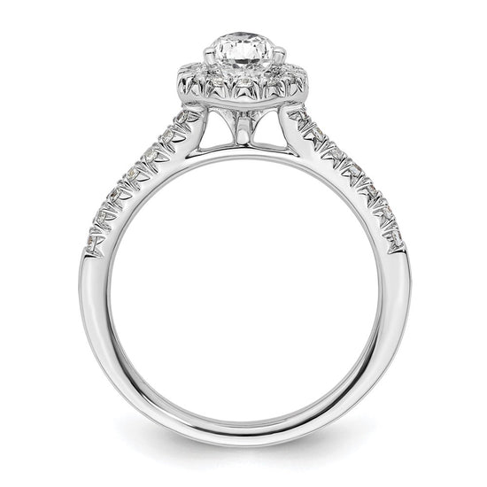 Pear Halo Diamond Semi-mount Engagement Rings