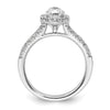 Pear Halo Diamond Semi-mount Engagement Rings