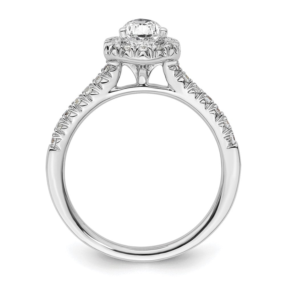 Pear Halo Diamond Semi-mount Engagement Rings