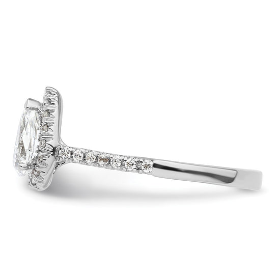 Pear Halo Diamond Semi-mount Engagement Rings