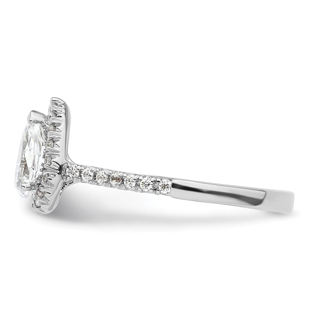 Pear Halo Diamond Semi-mount Engagement Rings