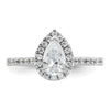 Pear Halo Diamond Semi-mount Engagement Rings