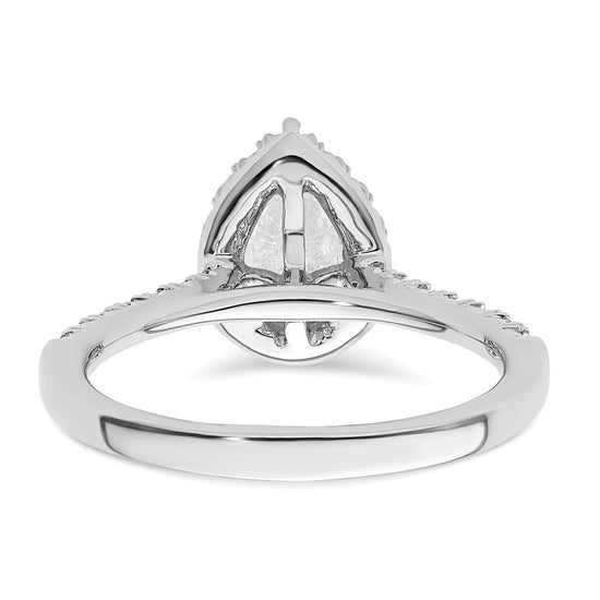Pear Halo Diamond Semi-mount Engagement Rings