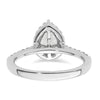 Pear Halo Diamond Semi-mount Engagement Rings