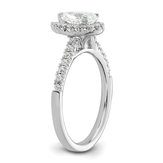 Pear Halo Diamond Semi-mount Engagement Rings