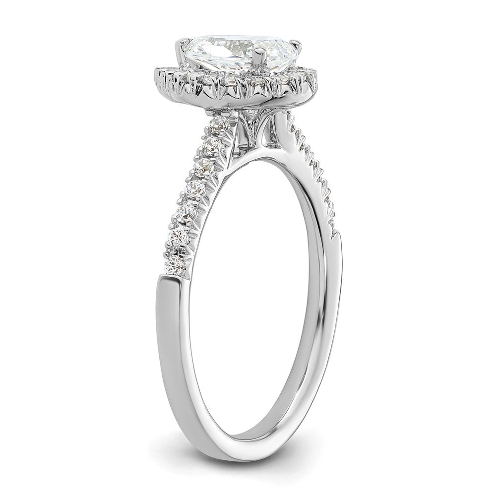 Pear Halo Diamond Semi-mount Engagement Rings