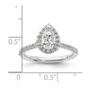 Pear Halo Diamond Semi-mount Engagement Rings