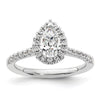 Pear Halo Diamond Semi-mount Engagement Rings