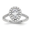 Pear Halo Diamond Semi-mount Engagement Rings