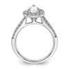 Pear Halo Diamond Semi-mount Engagement Rings